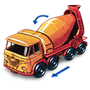 Foden Concrete Truck With Movement Icon 128x128 png